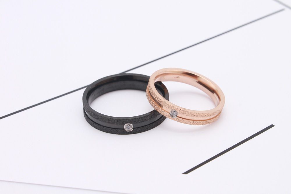 Japan and South Korea trendsetter couple ring frosted with diamonds titanium steel ring | EaseWholesale 3 Japan and South Korea trendsetter couple ring frosted with diamonds titanium steel ring | EaseWholesale 3