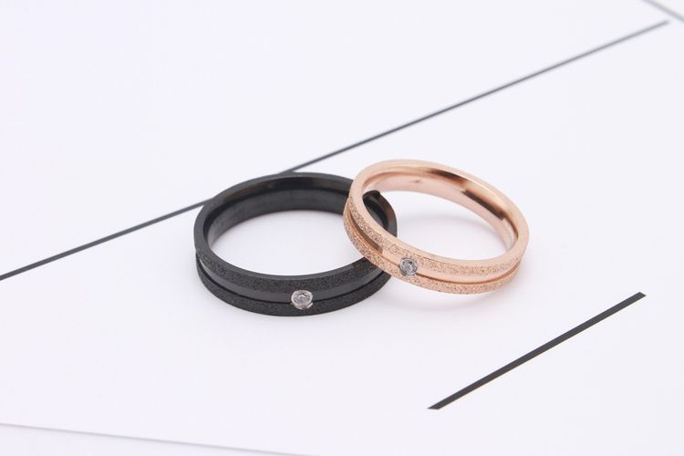 Japan and South Korea trendsetter couple ring frosted with diamonds titanium steel ring | EaseWholesale 3 Japan and South Korea trendsetter couple ring frosted with diamonds titanium steel ring | EaseWholesale 3