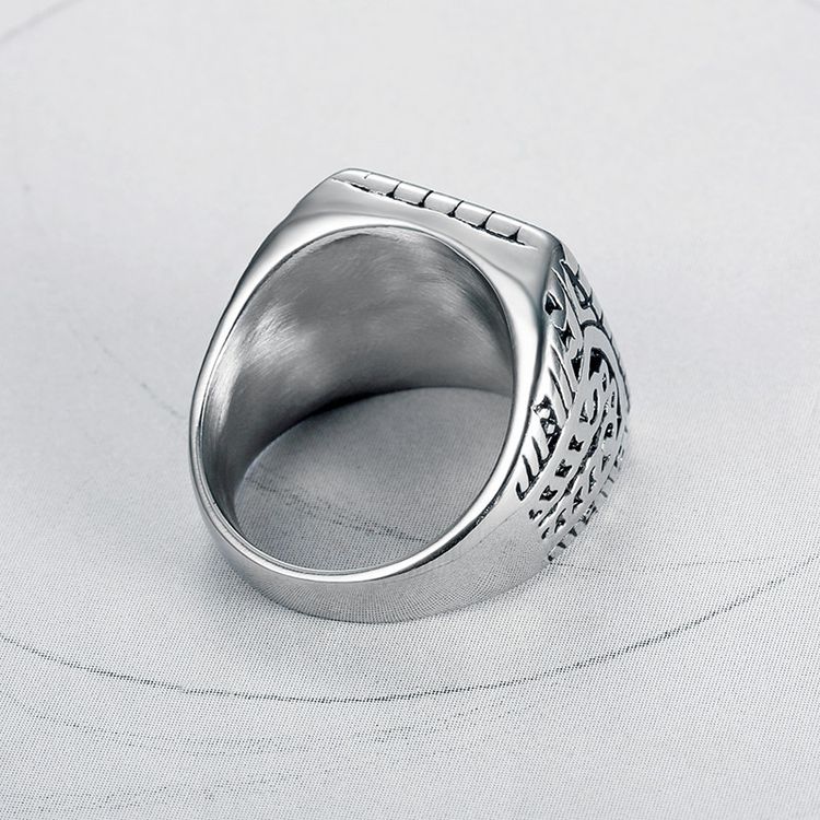 Retro Fashion Hip Hop Punk Square Letter Ring Novelty Men's Titanium Ring Gift | EaseWholesale