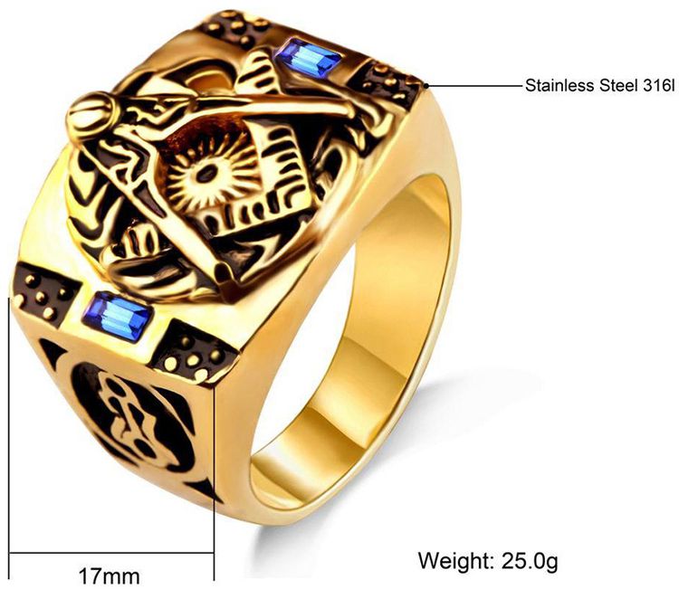 Vintage Stainless Steel Ring with Blue Gemstone and Gold Titanium Ring Wholesale | EaseWholesale 3 Vintage Stainless Steel Ring with Blue Gemstone and Gold Titanium Ring Wholesale | EaseWholesale 3