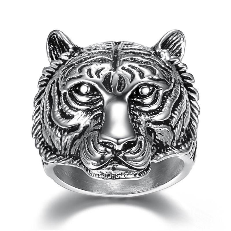 Retro Creative Tiger Head Men's Stainless Steel Ring | EaseWholesale 1 Retro Creative Tiger Head Men's Stainless Steel Ring | EaseWholesale 1