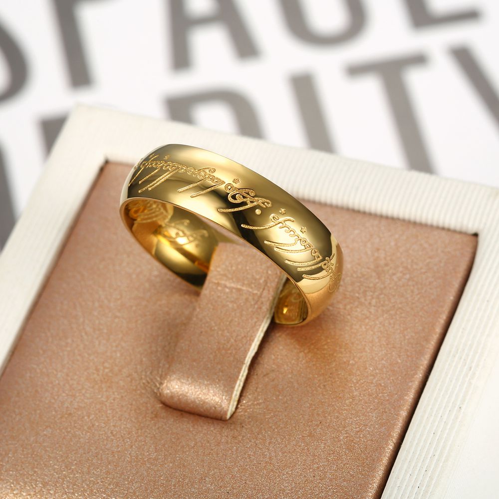 Europe and the United States retro domineering titanium steel men's gold ring | EaseWholesale 2 Europe and the United States retro domineering titanium steel men's gold ring | EaseWholesale 2