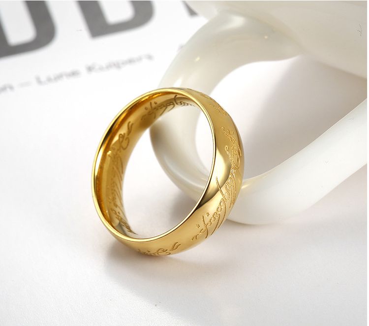 Europe and the United States retro domineering titanium steel men's gold ring | EaseWholesale 3 Europe and the United States retro domineering titanium steel men's gold ring | EaseWholesale 3