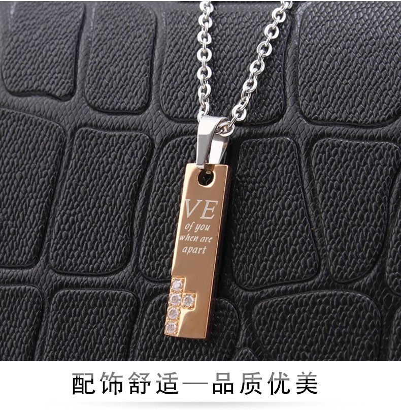 New Fashion couple boutique LOVE CZ pendant Titanium steel couple necklace  | EaseWholesale 3 New Fashion couple boutique LOVE CZ pendant Titanium steel couple necklace  | EaseWholesale 3