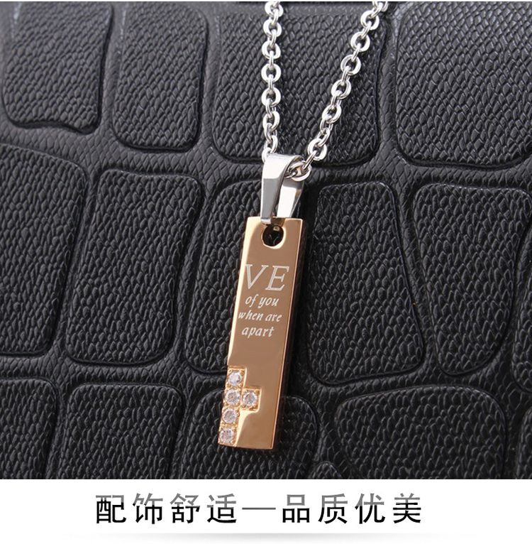 New Fashion couple boutique LOVE CZ pendant Titanium steel couple necklace  | EaseWholesale 3 New Fashion couple boutique LOVE CZ pendant Titanium steel couple necklace  | EaseWholesale 3