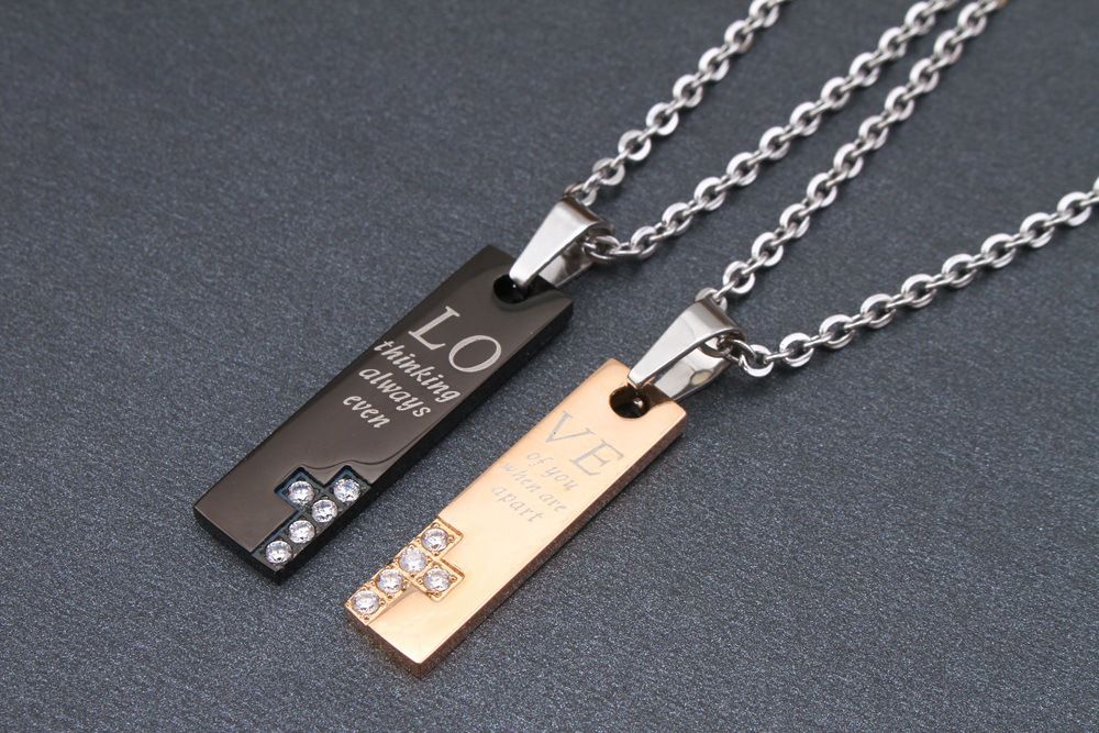 New Fashion couple boutique LOVE CZ pendant Titanium steel couple necklace  | EaseWholesale 4 New Fashion couple boutique LOVE CZ pendant Titanium steel couple necklace  | EaseWholesale 4