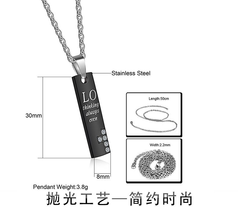 New Fashion couple boutique LOVE CZ pendant Titanium steel couple necklace  | EaseWholesale 5 New Fashion couple boutique LOVE CZ pendant Titanium steel couple necklace  | EaseWholesale 5