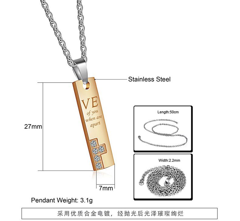 New Fashion couple boutique LOVE CZ pendant Titanium steel couple necklace  | EaseWholesale 6 New Fashion couple boutique LOVE CZ pendant Titanium steel couple necklace  | EaseWholesale 6