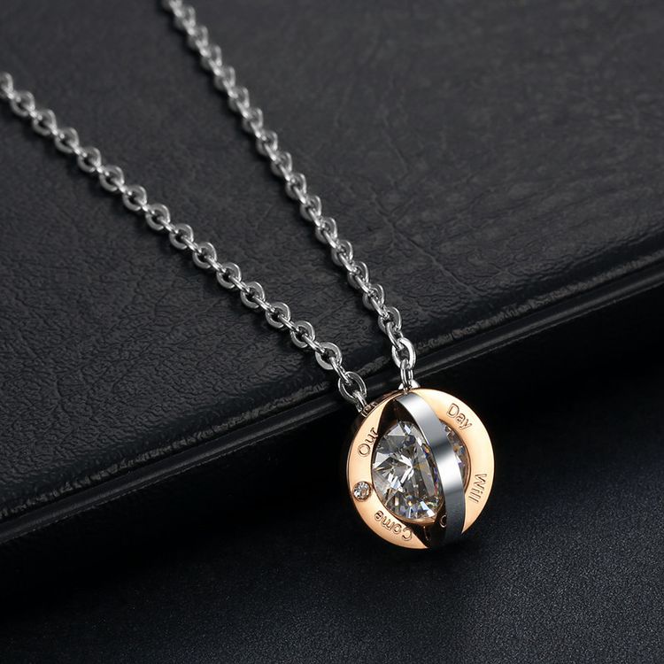 Hip Hop Elegant Round Zirconia Pendant Couple Necklace | EaseWholesale 4 Hip Hop Elegant Round Zirconia Pendant Couple Necklace | EaseWholesale 4