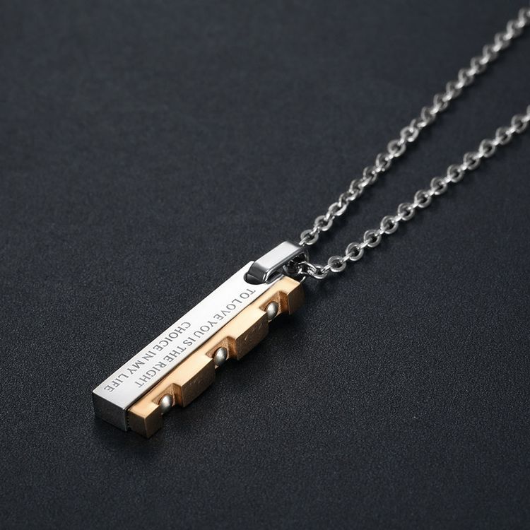 Hip Hop Punk Vintage Blade Patchwork Titanium Steel Couple Pendant Necklace | EaseWholesale 4 Hip Hop Punk Vintage Blade Patchwork Titanium Steel Couple Pendant Necklace | EaseWholesale 4