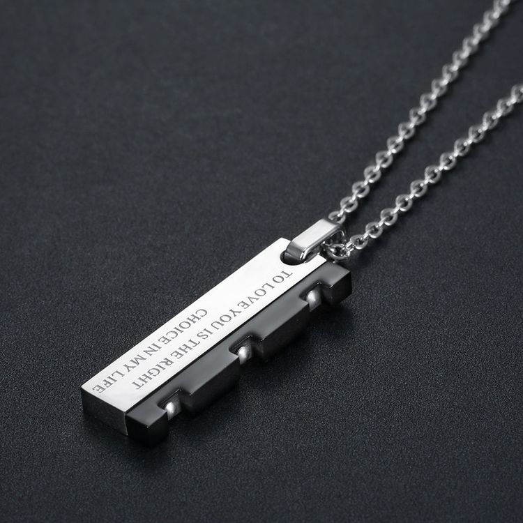 Hip Hop Punk Vintage Blade Patchwork Titanium Steel Couple Pendant Necklace | EaseWholesale 6 Hip Hop Punk Vintage Blade Patchwork Titanium Steel Couple Pendant Necklace | EaseWholesale 6