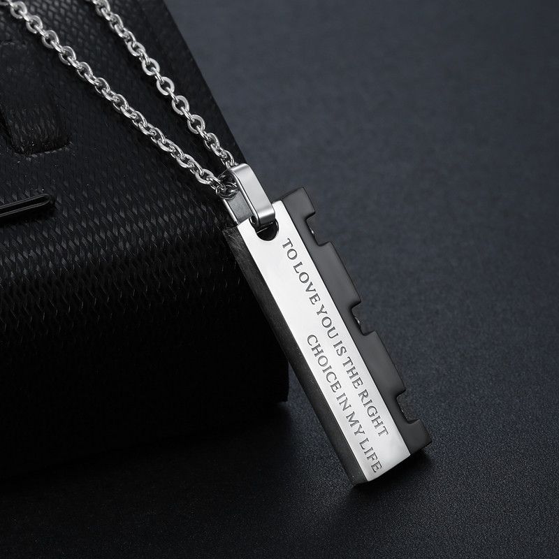 Hip Hop Punk Vintage Blade Patchwork Titanium Steel Couple Pendant Necklace | EaseWholesale 7 Hip Hop Punk Vintage Blade Patchwork Titanium Steel Couple Pendant Necklace | EaseWholesale 7