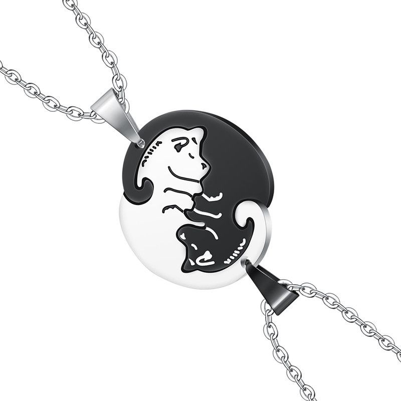 Creative dog hug pendant Wholesale Couple stainless steel Necklace  | EaseWholesale 0 Creative dog hug pendant Wholesale Couple stainless steel Necklace  | EaseWholesale 0
