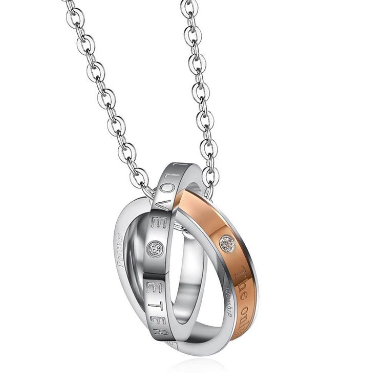 Wholesale Fashion Stainless Steel Personalized Zirconia Pendant Couple Necklace  | EaseWholesale 2 Wholesale Fashion Stainless Steel Personalized Zirconia Pendant Couple Necklace  | EaseWholesale 2