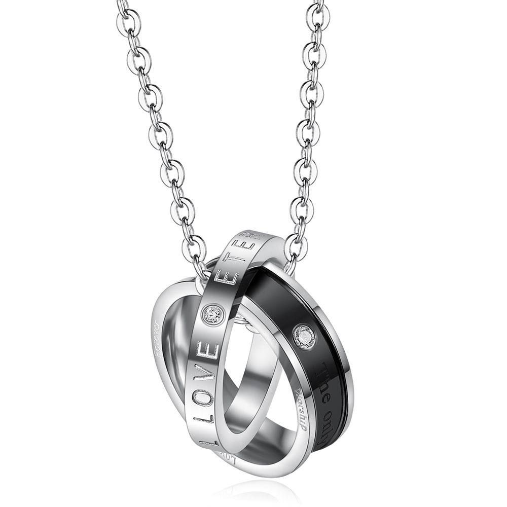 Wholesale Fashion Stainless Steel Personalized Zirconia Pendant Couple Necklace  | EaseWholesale 3 Wholesale Fashion Stainless Steel Personalized Zirconia Pendant Couple Necklace  | EaseWholesale 3