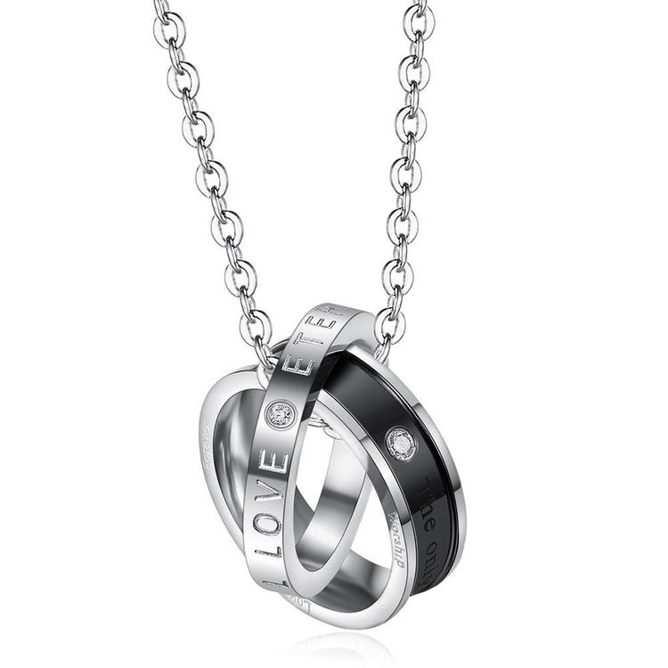 Wholesale Fashion Stainless Steel Personalized Zirconia Pendant Couple Necklace  | EaseWholesale 3 Wholesale Fashion Stainless Steel Personalized Zirconia Pendant Couple Necklace  | EaseWholesale 3