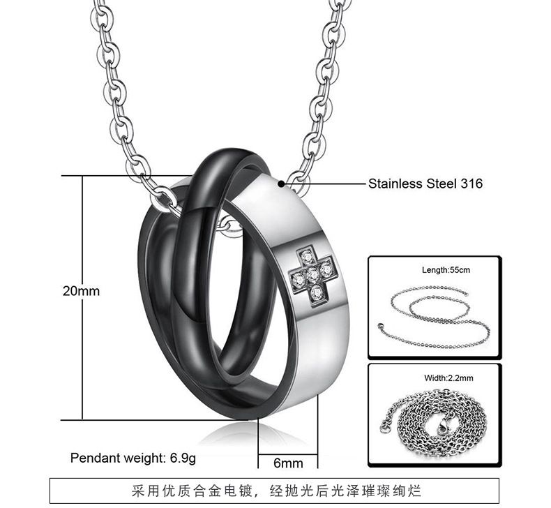 Hip Hop Cross Heart Pendant Stainless Steel Couple Necklace Wholesale | EaseWholesale 5