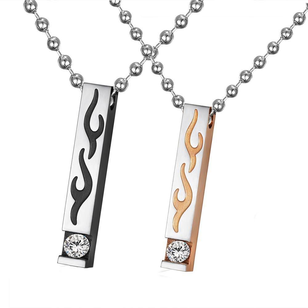 New Square Flame Pendant Wholesale Stainless Steel Couple Necklace | EaseWholesale 0 New Square Flame Pendant Wholesale Stainless Steel Couple Necklace | EaseWholesale 0
