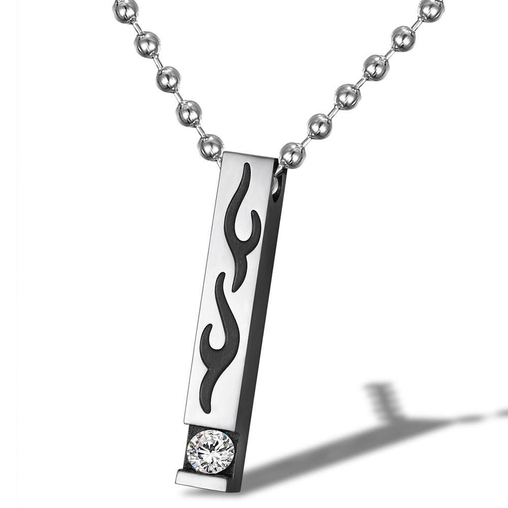 New Square Flame Pendant Wholesale Stainless Steel Couple Necklace | EaseWholesale 3 New Square Flame Pendant Wholesale Stainless Steel Couple Necklace | EaseWholesale 3