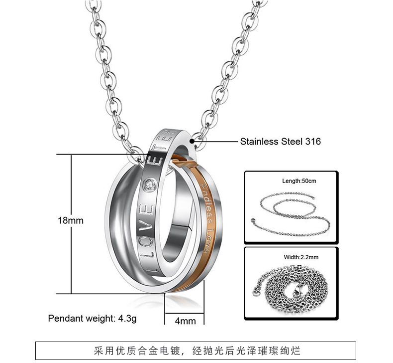 New fine cross double circle pendant titanium steel couple necklace Wholesale | EaseWholesale 6 New fine cross double circle pendant titanium steel couple necklace Wholesale | EaseWholesale 6