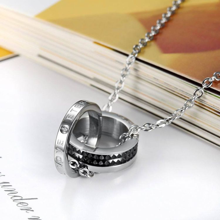 Fashion Celebrity Sawtooth Titanium Stainless Steel Couple necklace | EaseWholesale 6