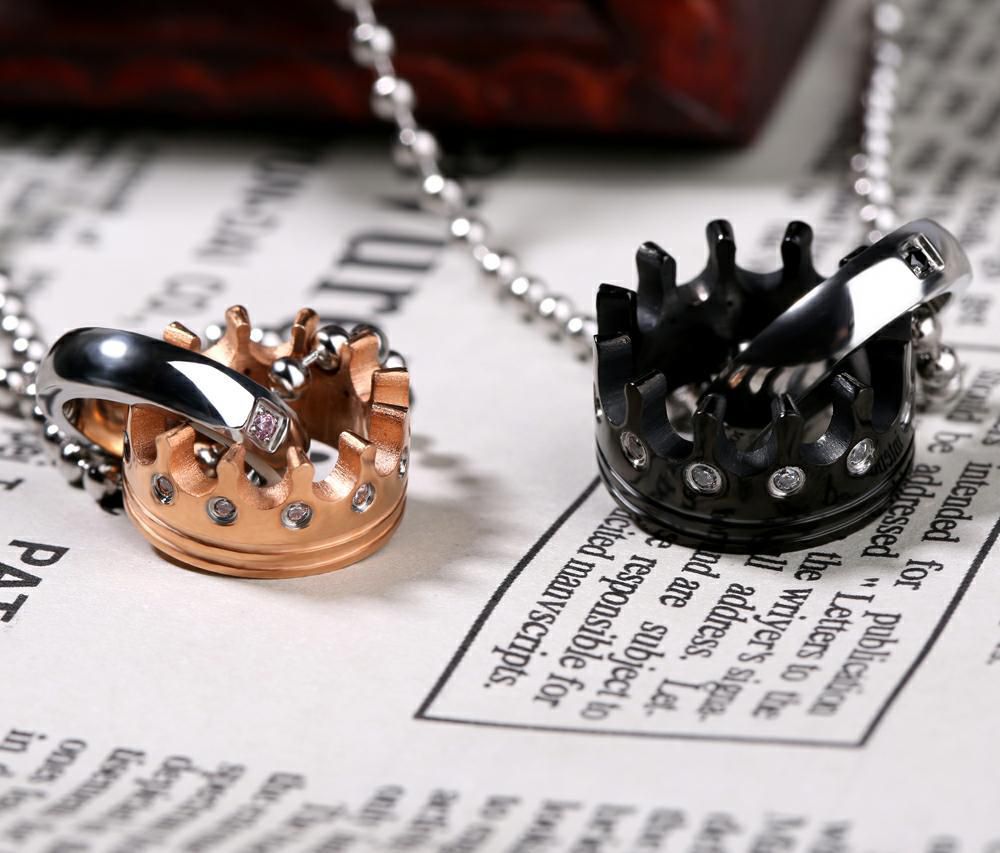 Fashion Wholesale Crown Couple Necklace Zirconia High Grade Titanium Couple Pendant | EaseWholesale 1 Fashion Wholesale Crown Couple Necklace Zirconia High Grade Titanium Couple Pendant | EaseWholesale 1