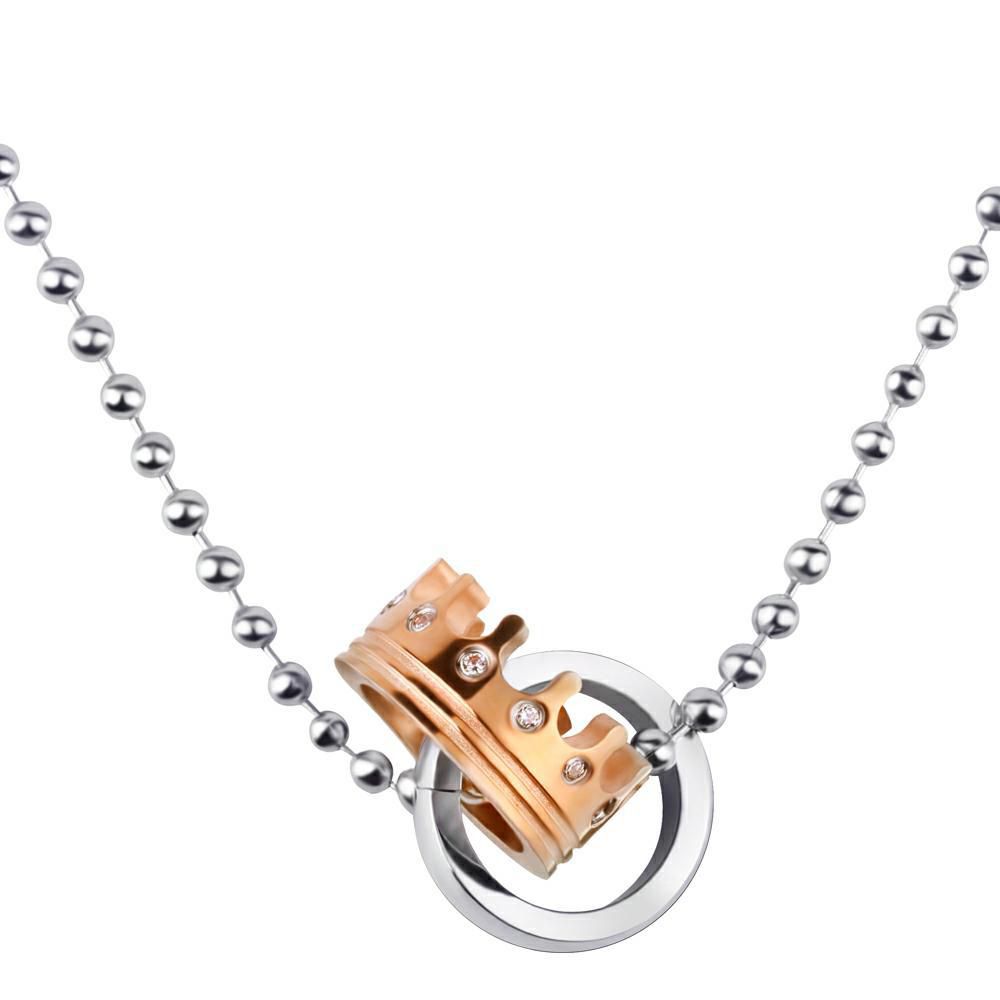Fashion Wholesale Crown Couple Necklace Zirconia High Grade Titanium Couple Pendant | EaseWholesale 2 Fashion Wholesale Crown Couple Necklace Zirconia High Grade Titanium Couple Pendant | EaseWholesale 2