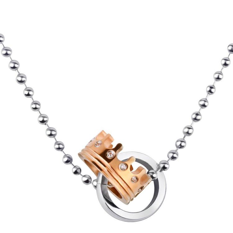 Fashion Wholesale Crown Couple Necklace Zirconia High Grade Titanium Couple Pendant | EaseWholesale 2 Fashion Wholesale Crown Couple Necklace Zirconia High Grade Titanium Couple Pendant | EaseWholesale 2