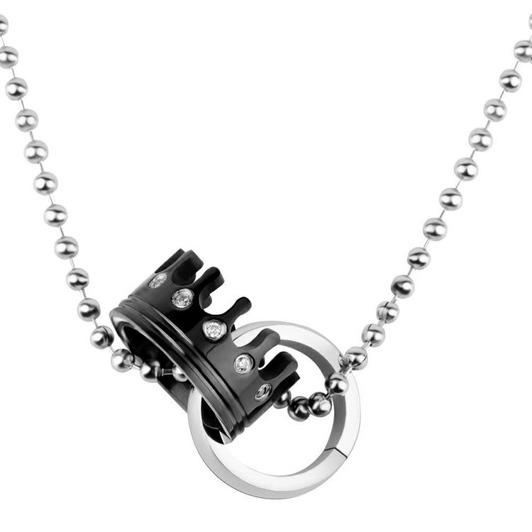 Fashion Wholesale Crown Couple Necklace Zirconia High Grade Titanium Couple Pendant | EaseWholesale 3 Fashion Wholesale Crown Couple Necklace Zirconia High Grade Titanium Couple Pendant | EaseWholesale 3