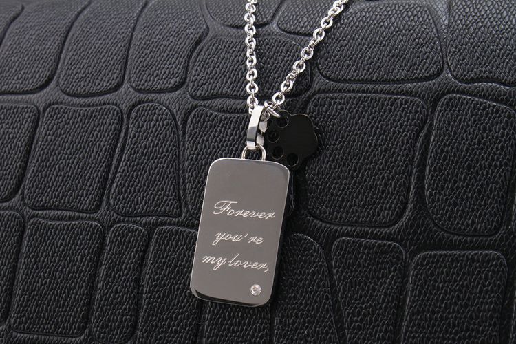 forever you're my lover Square Heart Tag Titanium Couple Necklace | EaseWholesale 4 forever you're my lover Square Heart Tag Titanium Couple Necklace | EaseWholesale 4