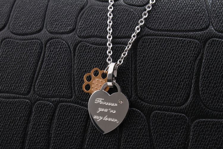forever you're my lover Square Heart Tag Titanium Couple Necklace | EaseWholesale 5 forever you're my lover Square Heart Tag Titanium Couple Necklace | EaseWholesale 5