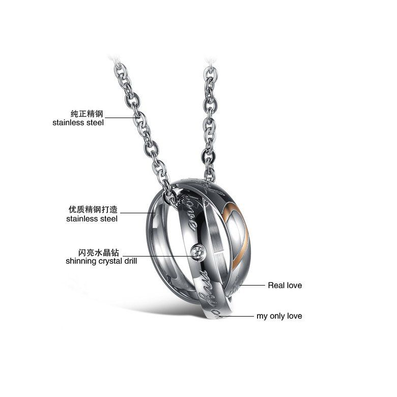 Wholesale Fashion Heart Pendant Titanium Stainless Steel Couple Necklace | EaseWholesale 2 Wholesale Fashion Heart Pendant Titanium Stainless Steel Couple Necklace | EaseWholesale 2