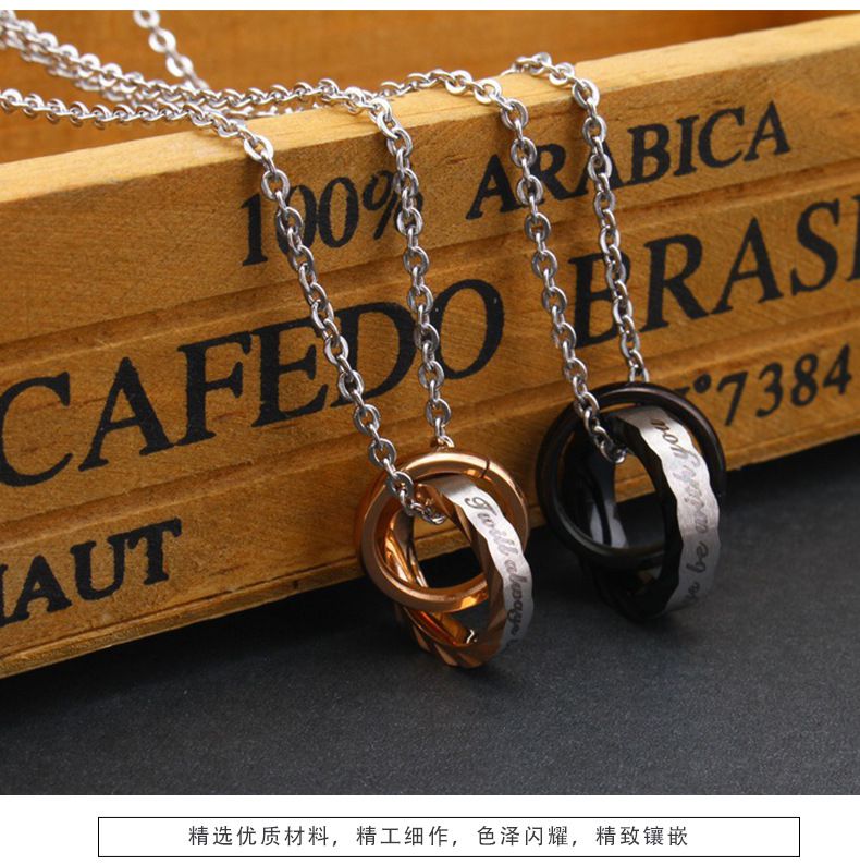 Wave Zirconia Pendant Titanium Couple's Necklace Wholesale | EaseWholesale 1 Wave Zirconia Pendant Titanium Couple's Necklace Wholesale | EaseWholesale 1