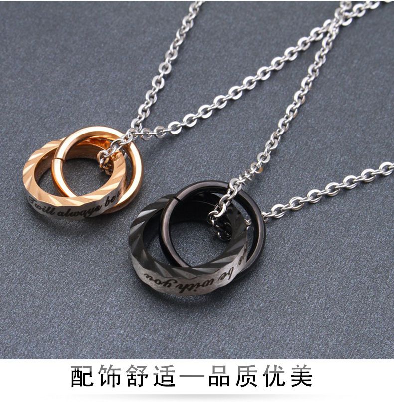 Wave Zirconia Pendant Titanium Couple's Necklace Wholesale | EaseWholesale 5 Wave Zirconia Pendant Titanium Couple's Necklace Wholesale | EaseWholesale 5