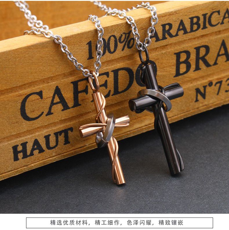 Creative Vintage Cross Pendant Stainless Steel Couple Necklace | EaseWholesale 4 Creative Vintage Cross Pendant Stainless Steel Couple Necklace | EaseWholesale 4