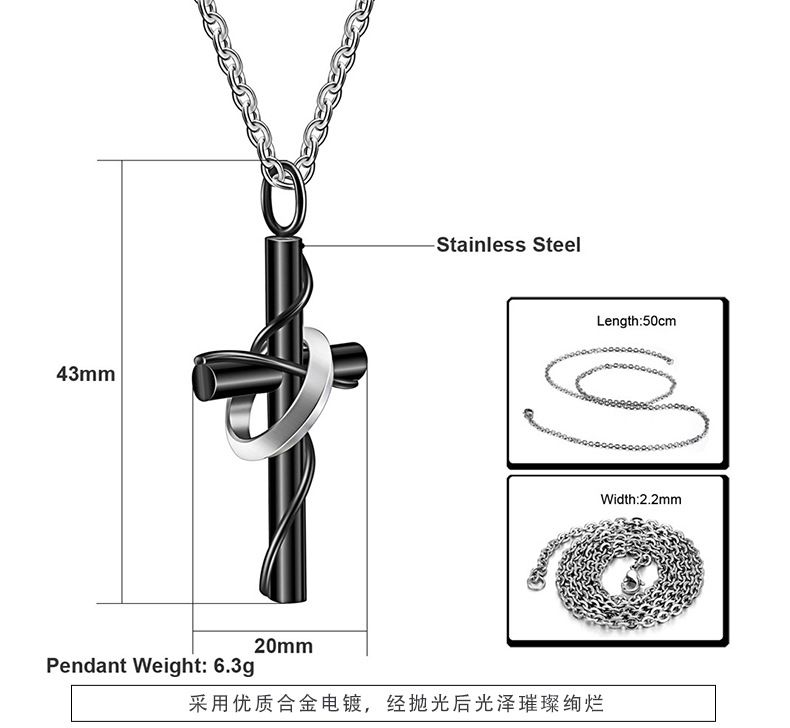 Creative Vintage Cross Pendant Stainless Steel Couple Necklace | EaseWholesale 6 Creative Vintage Cross Pendant Stainless Steel Couple Necklace | EaseWholesale 6