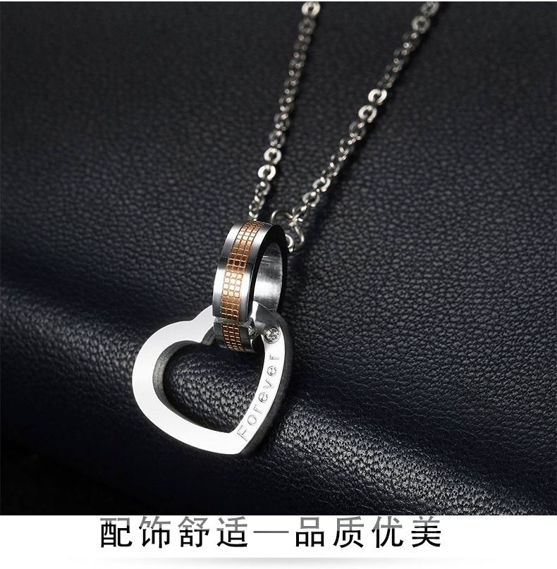 Wholesale Square Heart Pendant Titanium Couple's Necklace Gift  | EaseWholesale 8 Wholesale Square Heart Pendant Titanium Couple's Necklace Gift  | EaseWholesale 8