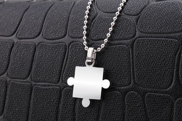 Creative Puzzle Pendant Stainless Steel Couple Necklace  | EaseWholesale 3 Creative Puzzle Pendant Stainless Steel Couple Necklace  | EaseWholesale 3