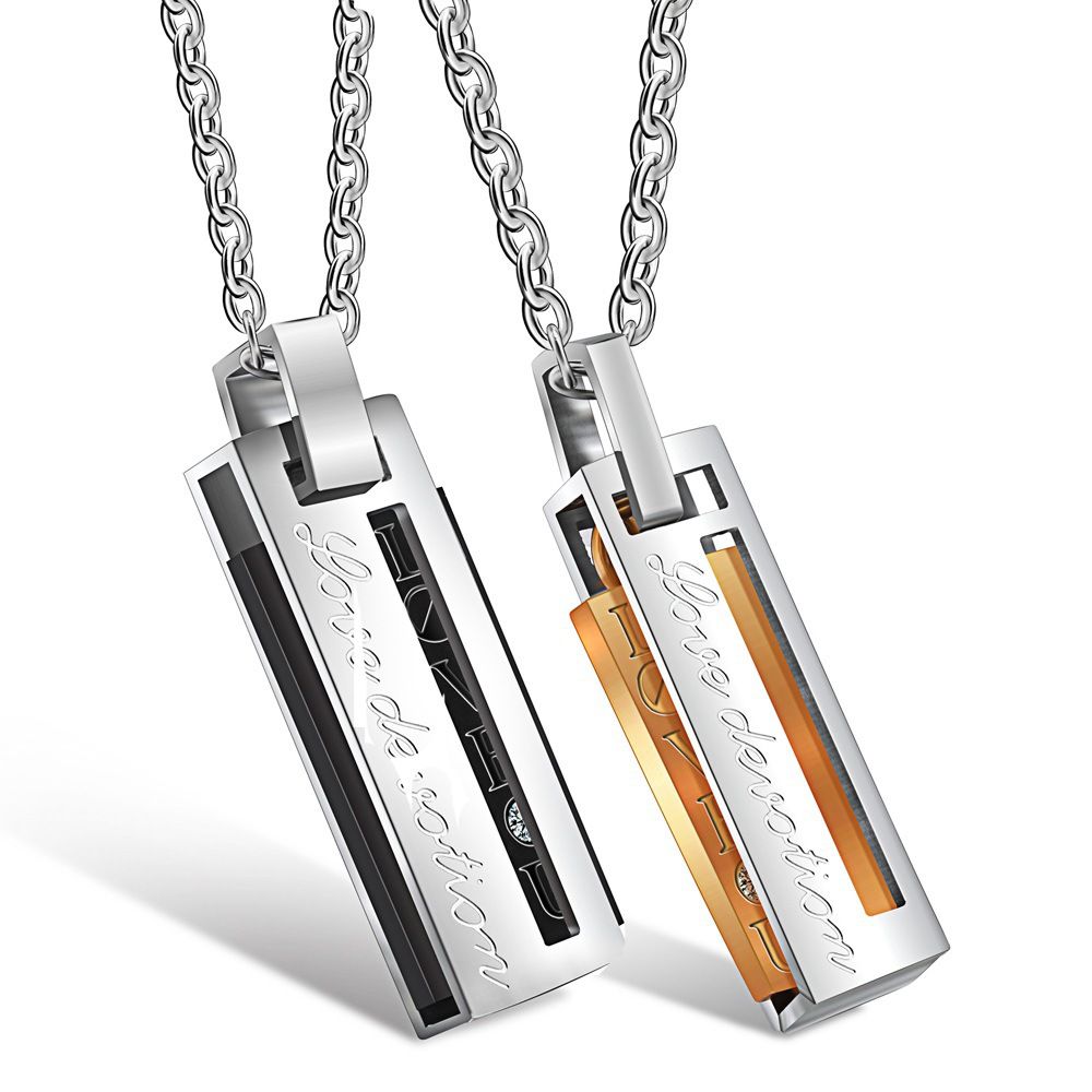Letter Fashion Pendant Necklace Titanium Couple Necklace | EaseWholesale 0 Letter Fashion Pendant Necklace Titanium Couple Necklace | EaseWholesale 0