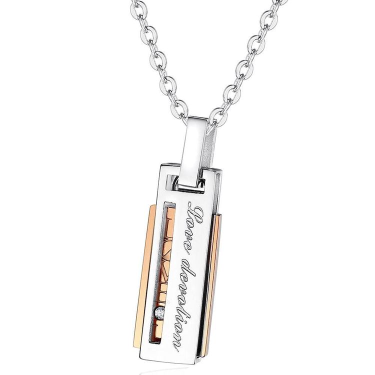 Letter Fashion Pendant Necklace Titanium Couple Necklace | EaseWholesale 2 Letter Fashion Pendant Necklace Titanium Couple Necklace | EaseWholesale 2