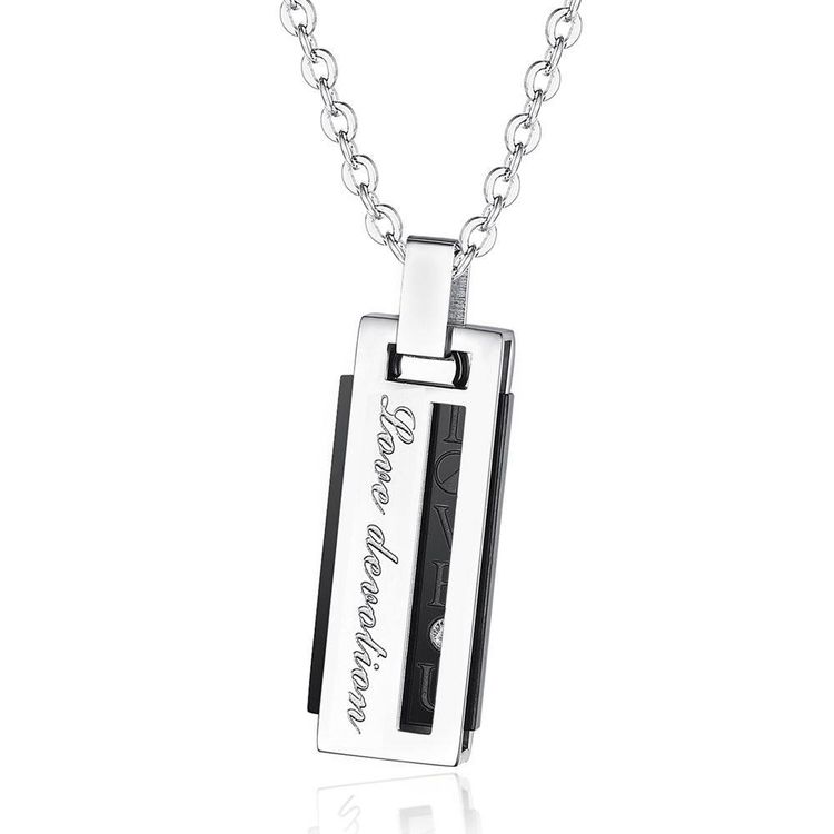 Letter Fashion Pendant Necklace Titanium Couple Necklace | EaseWholesale 3 Letter Fashion Pendant Necklace Titanium Couple Necklace | EaseWholesale 3