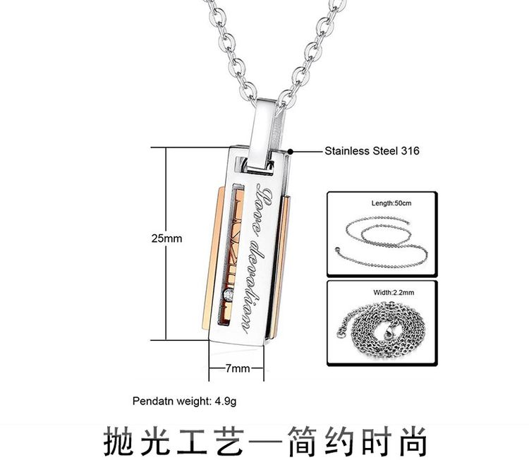 Letter Fashion Pendant Necklace Titanium Couple Necklace | EaseWholesale 4 Letter Fashion Pendant Necklace Titanium Couple Necklace | EaseWholesale 4