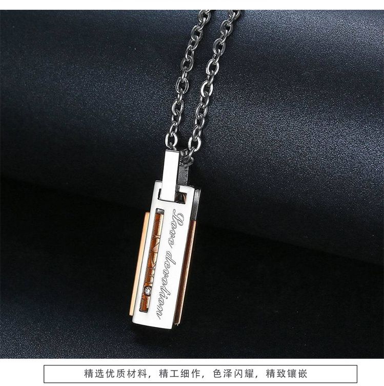 Letter Fashion Pendant Necklace Titanium Couple Necklace | EaseWholesale 5 Letter Fashion Pendant Necklace Titanium Couple Necklace | EaseWholesale 5
