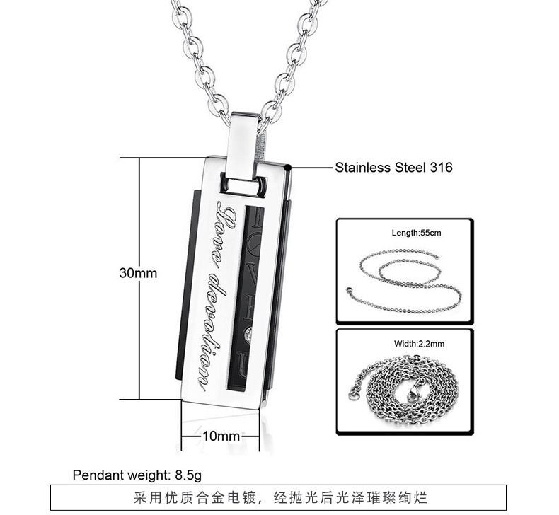 Letter Fashion Pendant Necklace Titanium Couple Necklace | EaseWholesale 6 Letter Fashion Pendant Necklace Titanium Couple Necklace | EaseWholesale 6