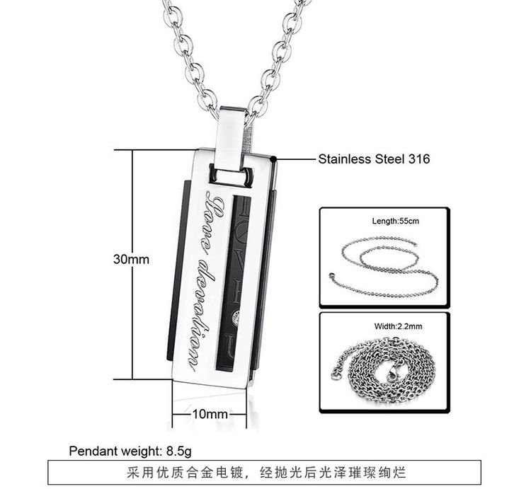 Letter Fashion Pendant Necklace Titanium Couple Necklace | EaseWholesale 6 Letter Fashion Pendant Necklace Titanium Couple Necklace | EaseWholesale 6