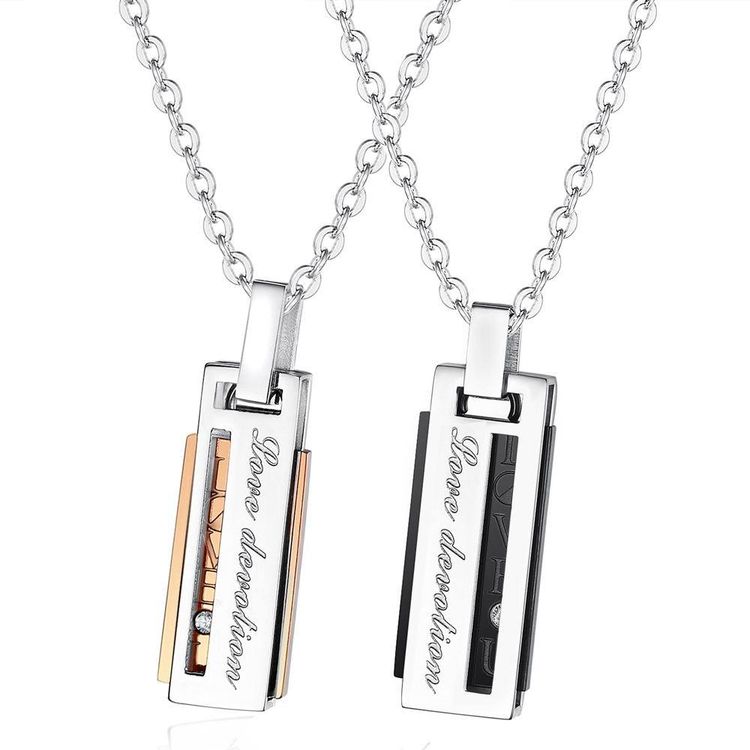 Letter Fashion Pendant Necklace Titanium Couple Necklace | EaseWholesale 8 Letter Fashion Pendant Necklace Titanium Couple Necklace | EaseWholesale 8