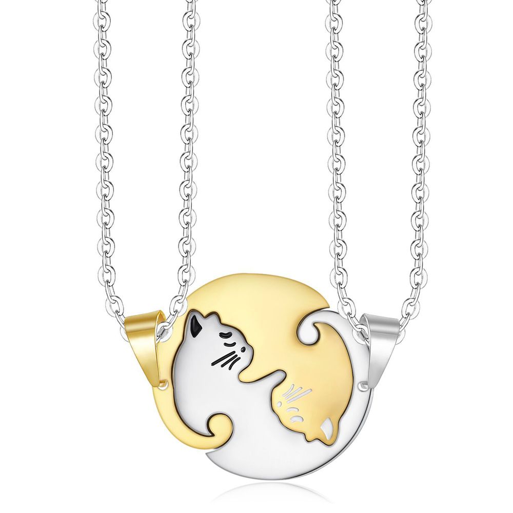 Cute Animal Cat Pendant Puzzle Couple Necklace Wholesale | EaseWholesale 0  Cute Animal Cat Pendant Puzzle Couple Necklace Wholesale | EaseWholesale 0