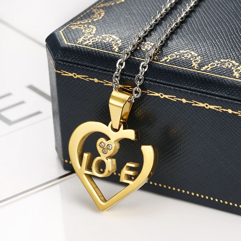 Pendant heart puzzle key couple titanium steel necklace sweater chain wholesale | EaseWholesale 5 Pendant heart puzzle key couple titanium steel necklace sweater chain wholesale | EaseWholesale 5