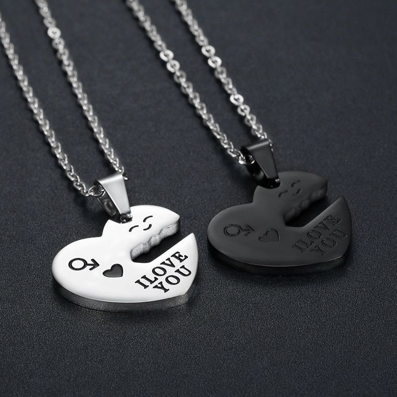 Wholesale Fashion sweet romantic heart-shaped key couple titanium steel necklace | EaseWholesale 4 Wholesale Fashion sweet romantic heart-shaped key couple titanium steel necklace | EaseWholesale 4