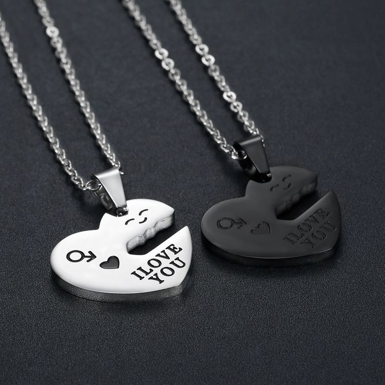 Wholesale Fashion sweet romantic heart-shaped key couple titanium steel necklace | EaseWholesale 4 Wholesale Fashion sweet romantic heart-shaped key couple titanium steel necklace | EaseWholesale 4